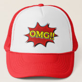 Comic Book OMG Exclamation Speech Bubble Trucker Pet (Voorkant)