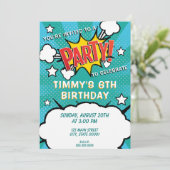 Comic Book PARTY! Uitnodiging (Staand voorkant)