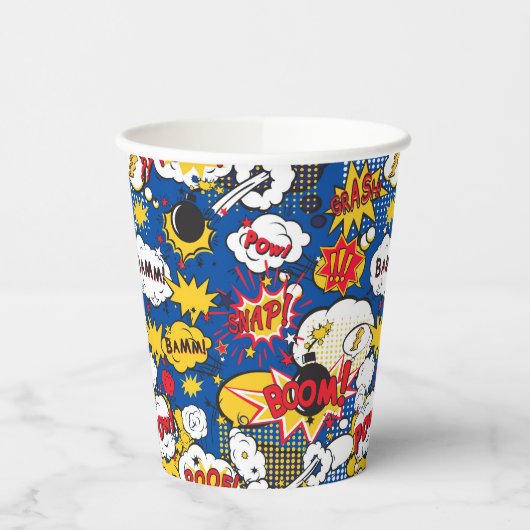 Comic Book Pattern Papieren Bekers (Links)