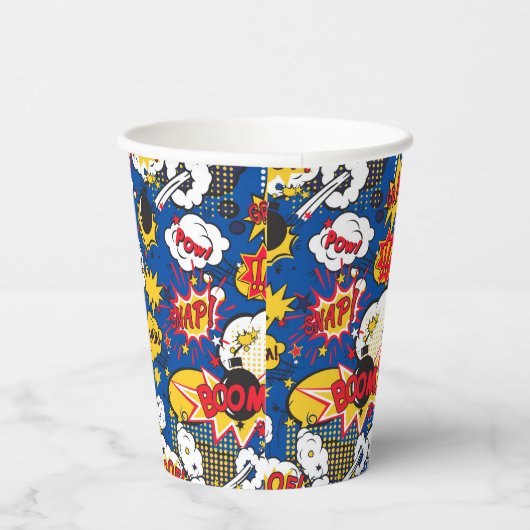 Comic Book Pattern  Papieren Bekers (Rechts)