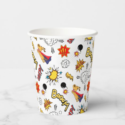 Comic Book Pattern Papieren Bekers (Achterkant)