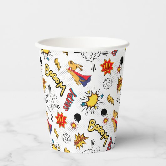 Comic Book Pattern Papieren Bekers (Voorkant)