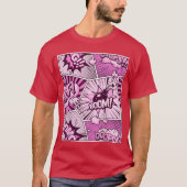 Comic Book Pink Color Graphic T-shirt (Voorkant)