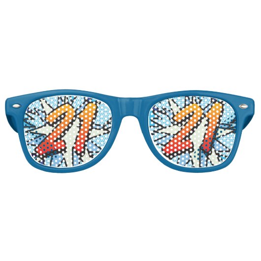 Comic Book Pop Art 21 VERJAARDAG feest zonnebril (Voorkant)