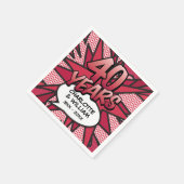 Comic Book Pop Art 40e rubijnen bruiloft jubileum Servet (Hoek)