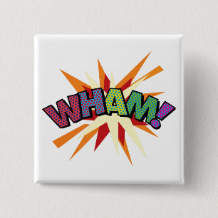 Comic Book Pop Art BAM! Vierkante Button 5,1 Cm