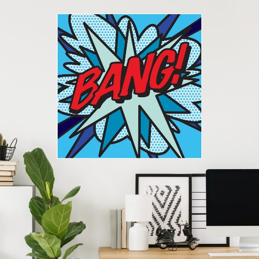 Comic Book Pop Art BANG Poster (Thuiskantoor)