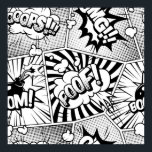 Comic Book Pop Art Black en White Poster<br><div class="desc">Comic Book Pop Art Black en White</div>