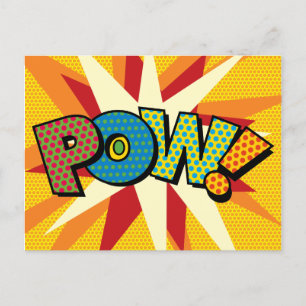 Comic Book Pop Art BOEM Aankondigingskaart
