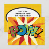 Comic Book Pop Art BOEM Aankondigingskaart (Voorkant / Achterkant)