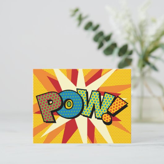 Comic Book Pop Art BOEM Aankondigingskaart (Staand voorkant)