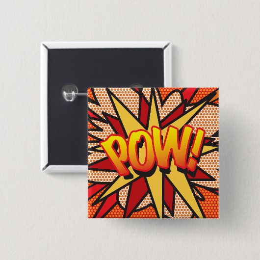 Comic Book Pop Art BOEM! Vierkante Button 5,1 Cm (Voorkant /achterkant)