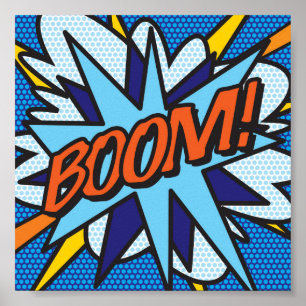 Comic Book Pop Art BOOM Poster
