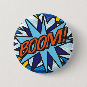 Comic Book Pop Art BOOM Ronde Button 5,7 Cm