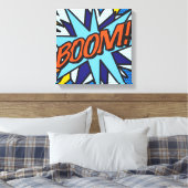 Comic Book Pop Art BOOM Superheld Canvas Afdruk (Insitu (Slaapkamer))