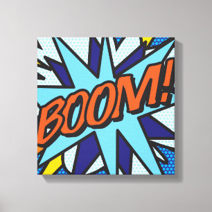 Comic Book Pop Art BOOM Superheld Canvas Afdruk