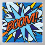 Comic Book Pop Art BOOM Superheld Poster<br><div class="desc">Een coole,  trendy en leuke vormgeving die de zweem,  zap,  pow in je huis,  kantoor en leven brengt. Een geweldig cadeau voor jou,  je vrienden of je familie. Ontworpen door: ComicBookPop© op www.zazzle.com/comicbookpop*</div>