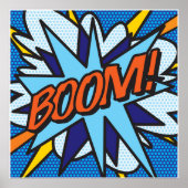 Comic Book Pop Art BOOM Superheld Poster (Voorkant)