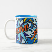 Comic Book Pop Art BOOM! Tweekleurige Koffiemok (Links)