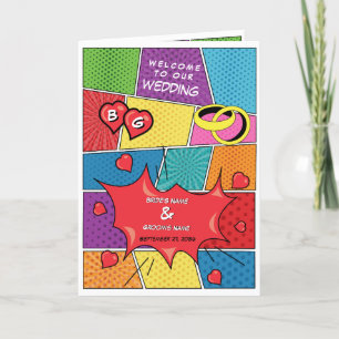 Comic Book Pop Art Bruiloft Orde van Service Programma