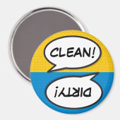 Comic Book Pop Art Dishwasher Clean Dirty Magneet (Voorkant / Achterkant)