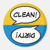 Comic Book Pop Art Dishwasher Clean Dirty Magneet (Voorkant)