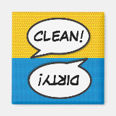 Comic Book Pop Art Dishwasher Clean Dirty Magneet (Voorkant)