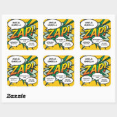 Comic Book Pop Art Geboorte Stats Persoonlijk Vierkante Sticker (Vel)
