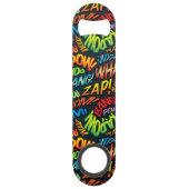 Comic Book Pop Art Geluiden Speed Flessenopener (Achterkant)