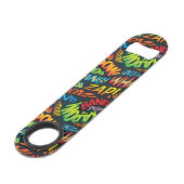 Comic Book Pop Art Geluiden Speed Flessenopener (Achterkant Gekanteld)