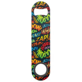 Comic Book Pop Art Geluiden Speed Flessenopener (Voorkant)