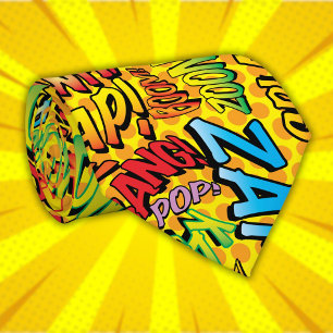 Comic Book Pop Art GELUIDEN Superhelden Tijden Stropdas