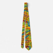 Comic Book Pop Art GELUIDEN Superheldenties Stropdas (Achterkant)