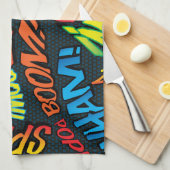 Comic Book Pop Art Geluiden Theedoek (Quarter Fold)