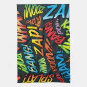 Comic Book Pop Art Geluiden Theedoek (Verticaal)