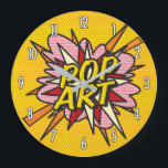 Comic Book Pop Art Grote Klok<br><div class="desc">Fun trendy superhero comic book popclocks that are sure to add a splash of colour to a range of rooms around your home or office. An ideal way to treat yourself or someone that you know with these coole, enige comic con designer clocks. Why not add some zap pow and...</div>