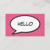 Comic Book Pop Art HALLO Roze Visitekaartje (Voorkant)