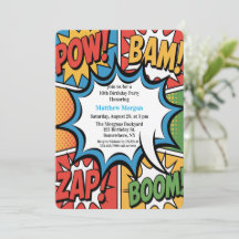 Comic Book Pop Art Jongens Verjaardagsfeestje Wit