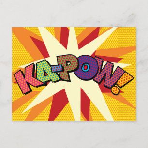 Comic Book Pop Art KA-POW Aankondigingskaart