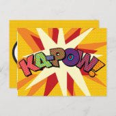 Comic Book Pop Art KA-POW Aankondigingskaart (Voorkant / Achterkant)