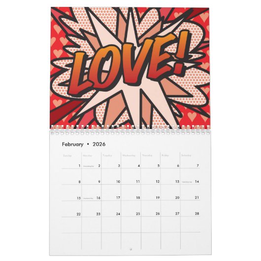 Comic Book Pop Art Kalender (Feb 2026)