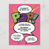 Comic Book Pop Art Klaar om te knallen Baby Shower Aankondigingskaart (Voorkant)