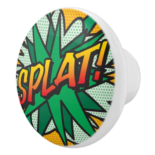 Comic Book Pop Art KLAP Keramische Knop (Rechts)