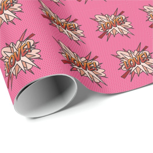 Comic Book Pop Art LIEFDE Cadeaupapier (Rol Hoek)
