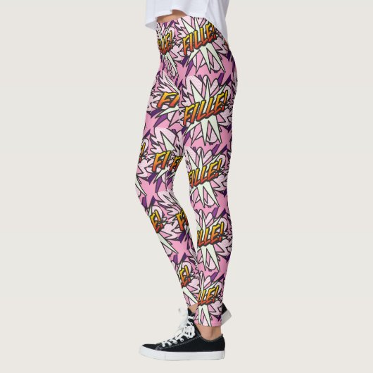 Comic Book Pop Art MEISJE Leggings (Links)