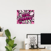 Comic Book Pop Art MEISJESKRACHT Poster (Thuiskantoor)