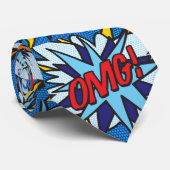 Comic Book Pop Art OMG Superheld Stropdas (Opgerold)