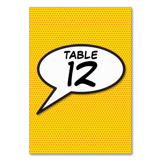 Comic Book Pop Art Oranje Tafelnummer (Achterkant)