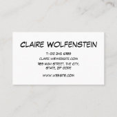 Comic Book Pop Art POP! Visitekaartje (Achterkant)