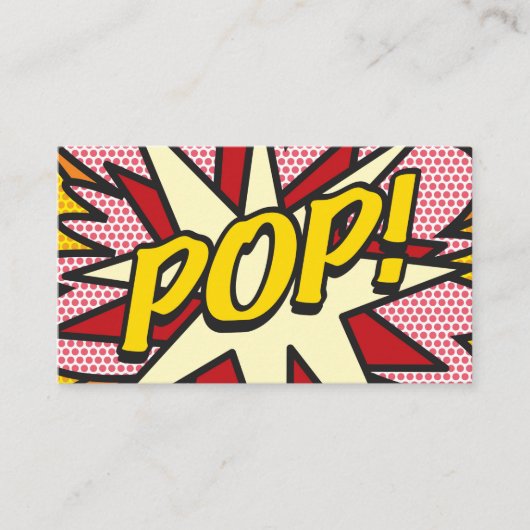 Comic Book Pop Art POP! Visitekaartje (Voorkant)